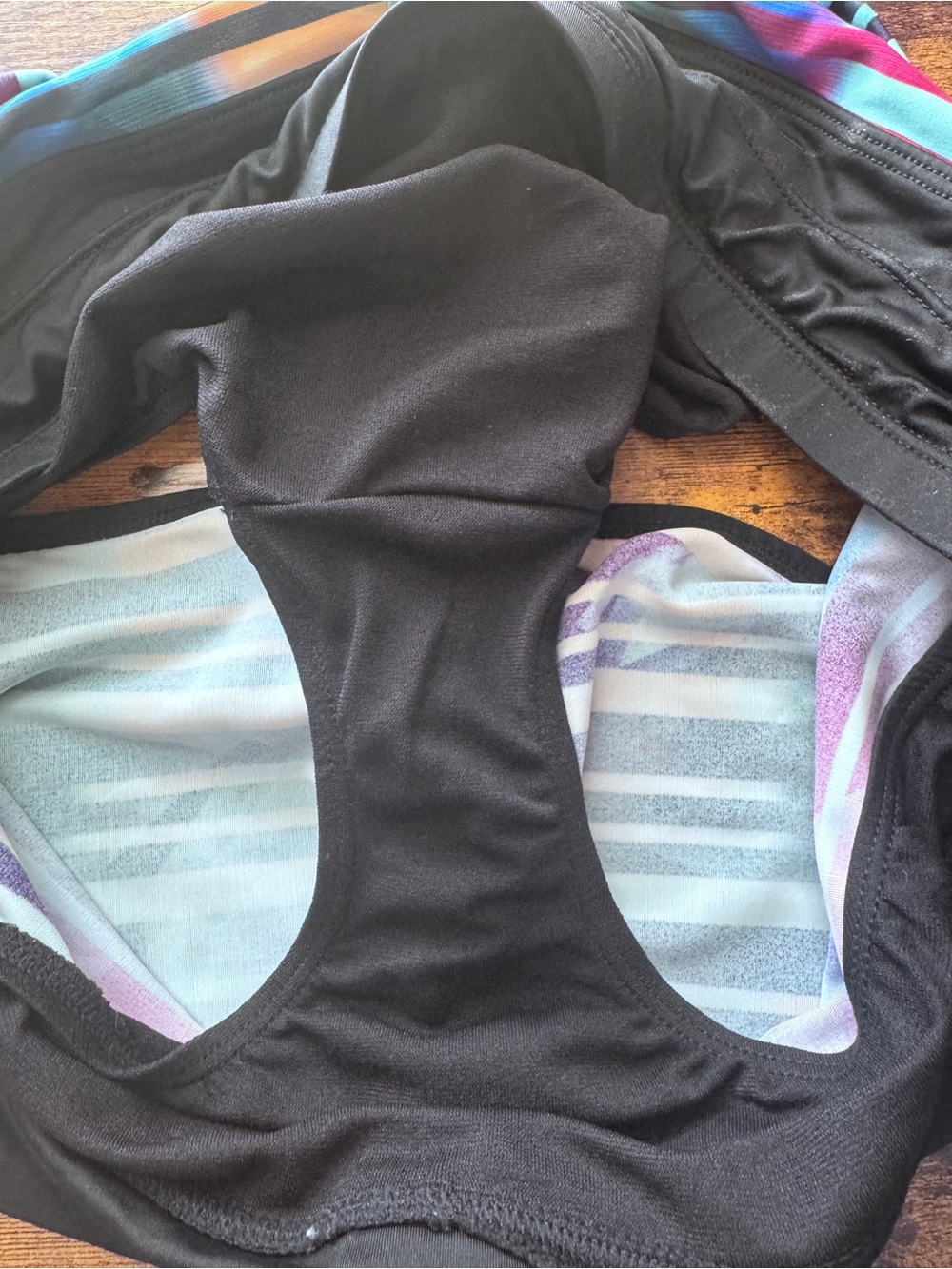Athleta Women’s Black Multicolor Striped Swim Short BottomsMedium - Picture 4 of 4